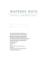 Wapende Watu—Fanya Wanafunzi