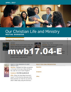 Our Christian Life and Ministry Workbook - April 2017 - Encouragement ...