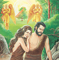 Adamu ni Eva yoomoliwaka mujardim mwa Edeni
