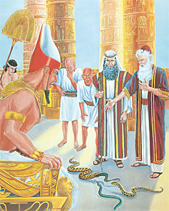Мојсеј и Арон пред фараонот