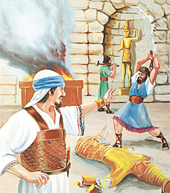 Цар Јосија и неговите луѓе ги кршат идолите