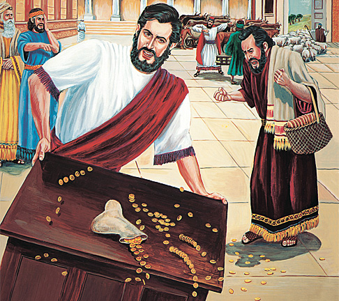 Исус ги превртува масите со пари