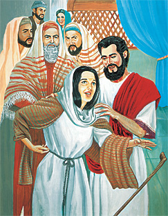 Исус лекува една болна жена
