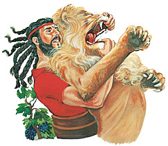 Samson i pait wantaim laion