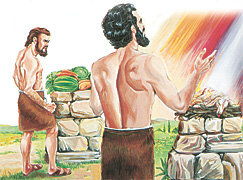 Kain i Abel ta ofresé sakrifisio na Dios