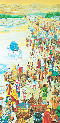 యొర్దాను నదిని దాటుతున్న ఇశ్రాయేలీయులు