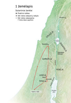 Geografiniai objektai, susiję su Jėzaus gyvenimu, pavyzdžiui, Betliejus, Nazaretas, Jeruzalė