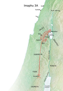 Map of Jesus’ ministry in Galilee, Capernaum, Cana