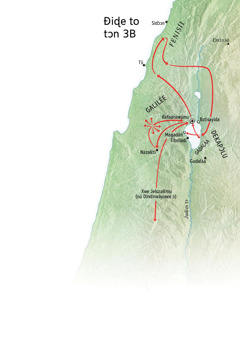 Map of locations related to Jesus’ ministry around Galilee, Phoenicia, and Decapolis