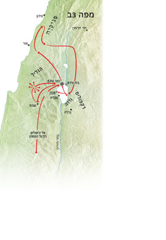 מפה של מקומות הקשורים לשירותו של ישוע בסביבות הגליל,‏ פיניקיה ודקפוליס