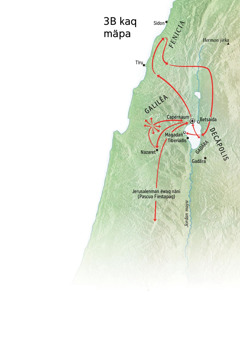 Galilëa, Fenicia y Decäpolis kinrëchö Jesus yachatsikur purinqan sitiukunapita mäpa