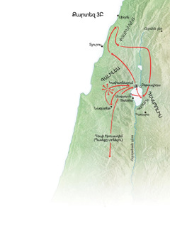 Գալիլեայում, Փյունիկիայում և Դեկապոլիսում Հիսուսի ծառայությանն առնչվող վայրերի քարտեզ