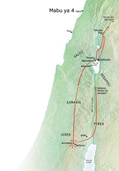 Map of Jesus’ ministry in Judea and Galilee