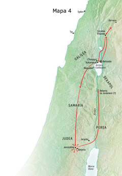 Mapa — służba Jezusa w Judei i Galilei