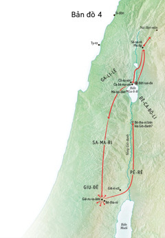 Bản đồ thánh chức của Chúa Giê-su ở Giu-đê và Ga-li-lê