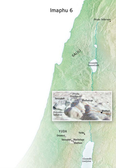 Map of locations related to Jesus’ final ministry including Jerusalem, Bethany, Bethphage, and the Mount of Olives