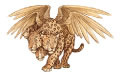 Leoparden med vingar som representerar det grekiska riket