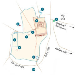 યરૂશાલેમ અને આસપાસના વિસ્તારનો નકશો. જે જગ્યાઓ વિશે પાકી ખાતરી છે એ બતાવી છે. જે જગ્યાઓ વિશે નથી ખબર, એ ક્યાં હોય શકે એ બતાવ્યું છે. ૧. મંદિર. ૨. ગેથશેમાને બાગ. ૩. રાજ્યપાલનો મહેલ. ૪. કાયાફાસનું ઘર. ૫. હેરોદ અંતિપાસ વાપરતો હતો એ મહેલ. ૬. બેથઝાથાનો કુંડ. ૭. સિલોઆમનો કુંડ. ૮. યહૂદી ન્યાયસભા. ૯. ગલગથા. ૧૦. હકેલ્દમા.