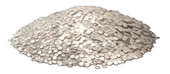 A pile of silver coins representing a talent