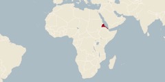 Ramani ya dunia inayoonyesha Eritrea