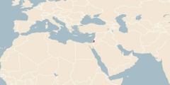 Карта света на којој су обележене Палестинске територије