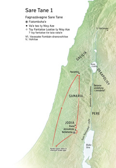 Tane nahabey i Jesosy naho nombà’e: Betlehema, Nazareta, Jerosalema