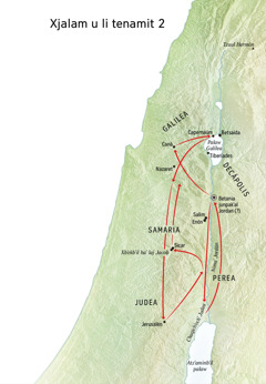 Xjalam u li tenamit chirix li xyuʼam li Jesús joʼ ajwiʼ li Nimaʼ Jordán ut Judea