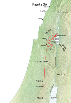 Map of Jesus’ ministry in Galilee, Capernaum, Cana