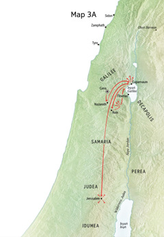 Map utom ukwọrọikọ Jesus ke Galilee, Capernaum, Cana