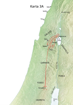 Wan karta di e sori pe Yesus du en diniwroko: Galilea, Kaperna-um, Kana