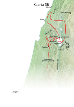 Map of locations related to Jesus’ ministry around Galilee, Phoenicia, and Decapolis