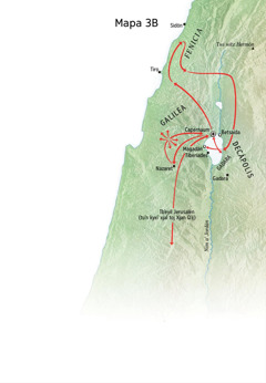 Aju mapa tiʼj jatumel pakbʼan Jesús tiʼjele Galilea, Fenicia, ex Decápolis