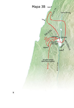 Mapa känti blitata Jesús kukwe driebare Galilea, Fenicia aune Decápolis yebätä