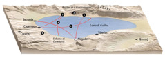 Mapa cu ta mustra luganan relaciona cu Hesus su sirbishi rond di Lama di Galilea