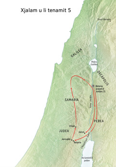 Xjalam u li tenamit chirix li xkʼanjel li Jesús joʼ ajwiʼ Betania, Jericó, ut Perea