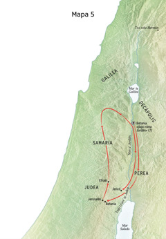 Aju mapa jatumel pakbʼan Jesús toj Betania, Jericó, ex Perea