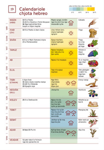 19 Calendariole chjota hebreo