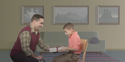 A father gives his little boy a Bible as a gift and he uses it throughout his life
