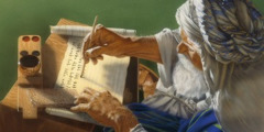 Moisiu duke shkruar Biblën