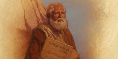 Moses holding stone tablets