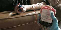 Someone donating blood