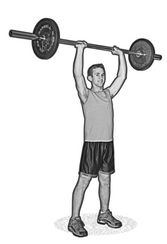 A boy lifting weights