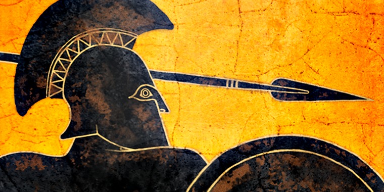An ancient Greek soldier