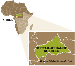 ’n Kaart van die Sentraal-Afrikaanse Republiek