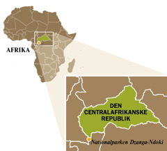 Et kort over Den Centralafrikanske Republik