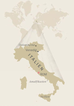 Karta över Italien.