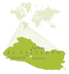 Een kaart van El Salvador