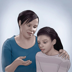 En dotter pratar ut med sin mamma.