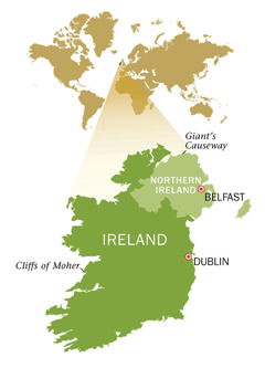 Mapa sa Republic of Ireland ug Northern Ireland