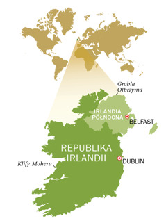 Mapa Republiki Irlandii i Irlandii Północnej